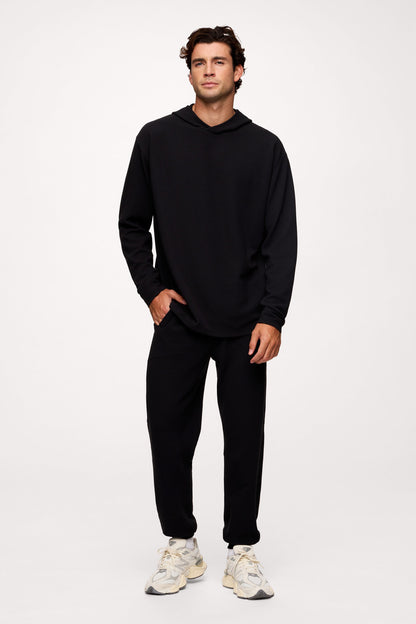 Performance Waffle Hoodie | Black
