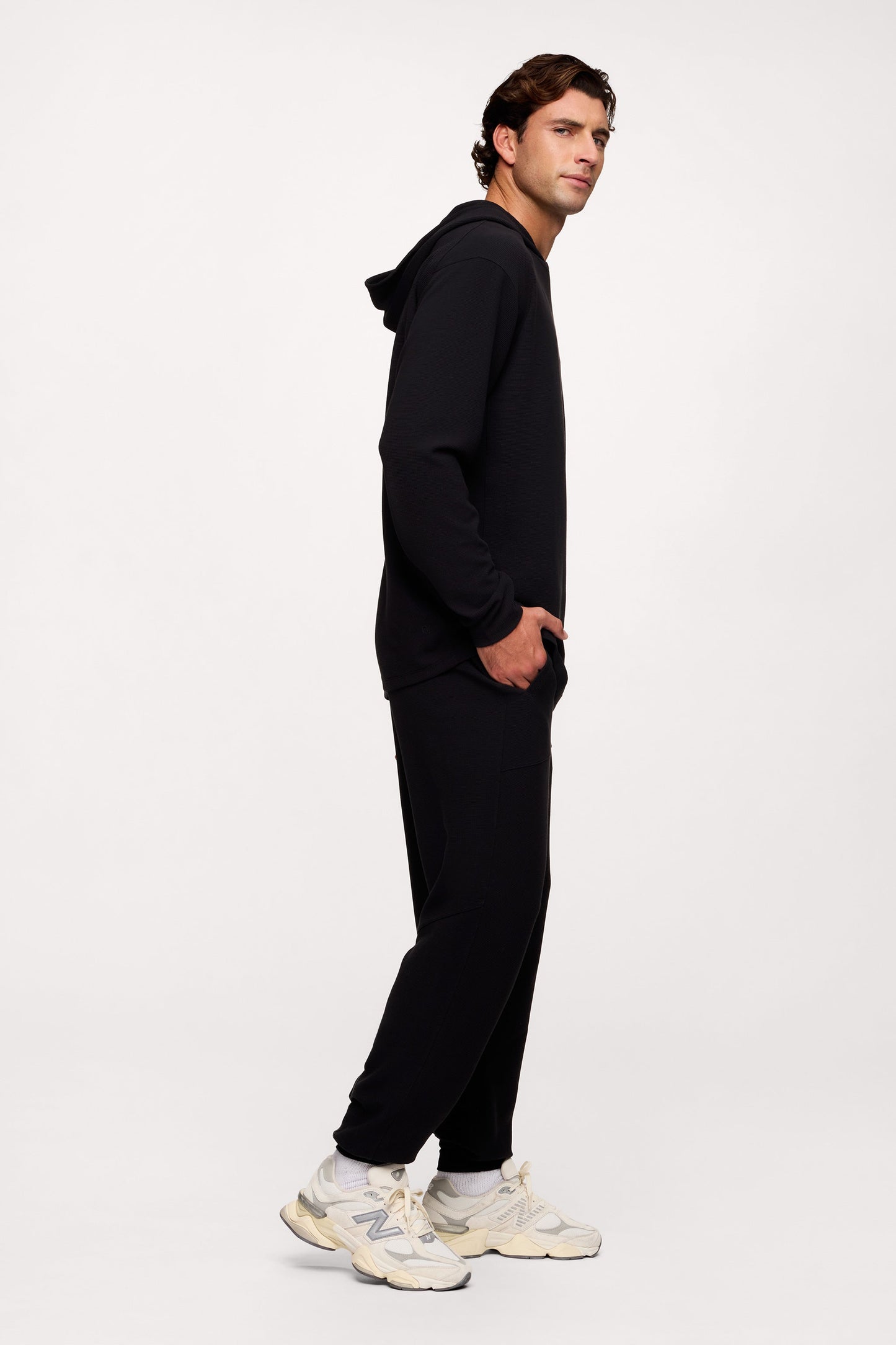 Performance Waffle Hoodie | Black
