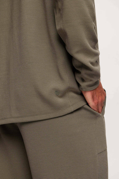 Performance Waffle Hoodie | Olive