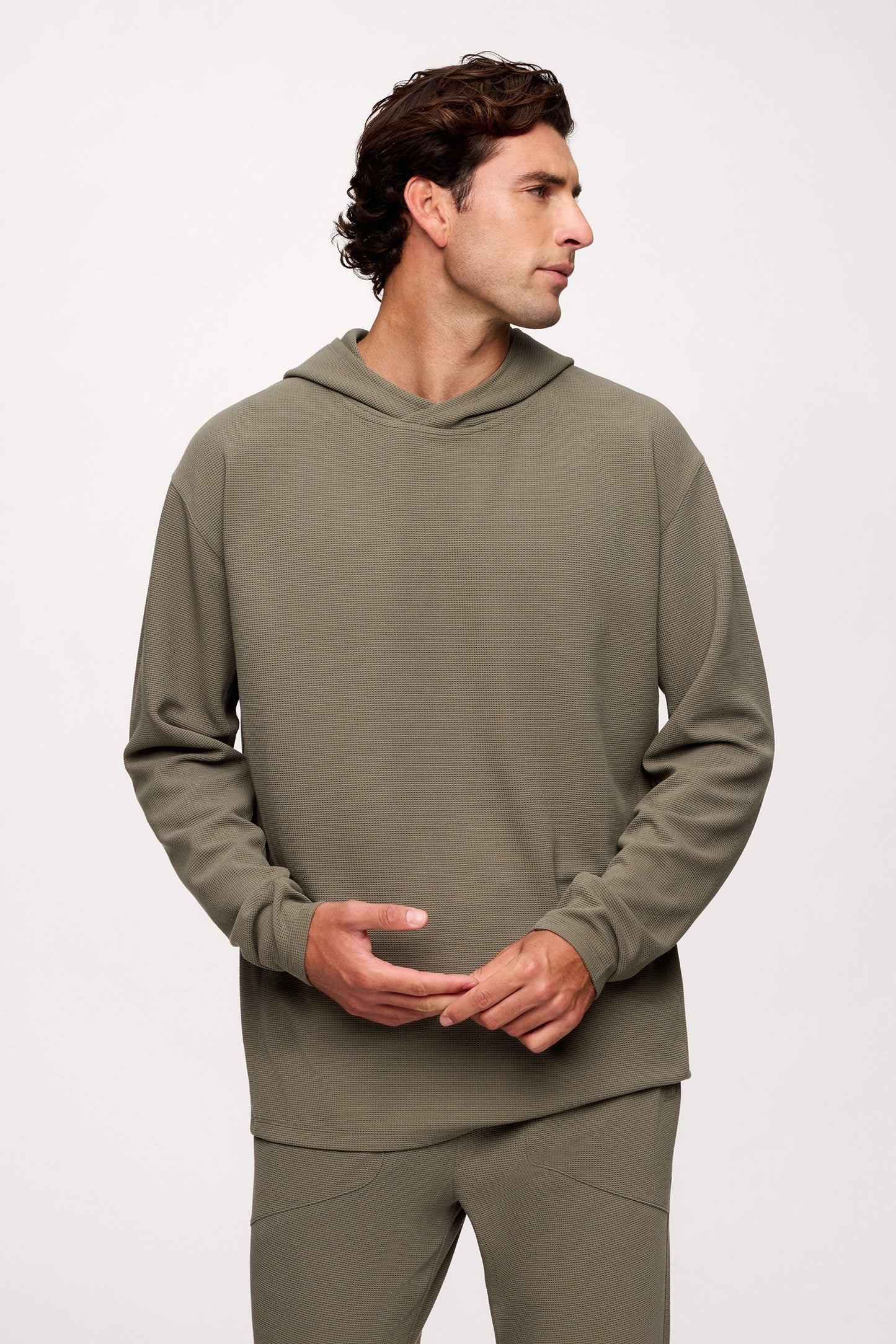 Performance Waffle Hoodie | Olive
