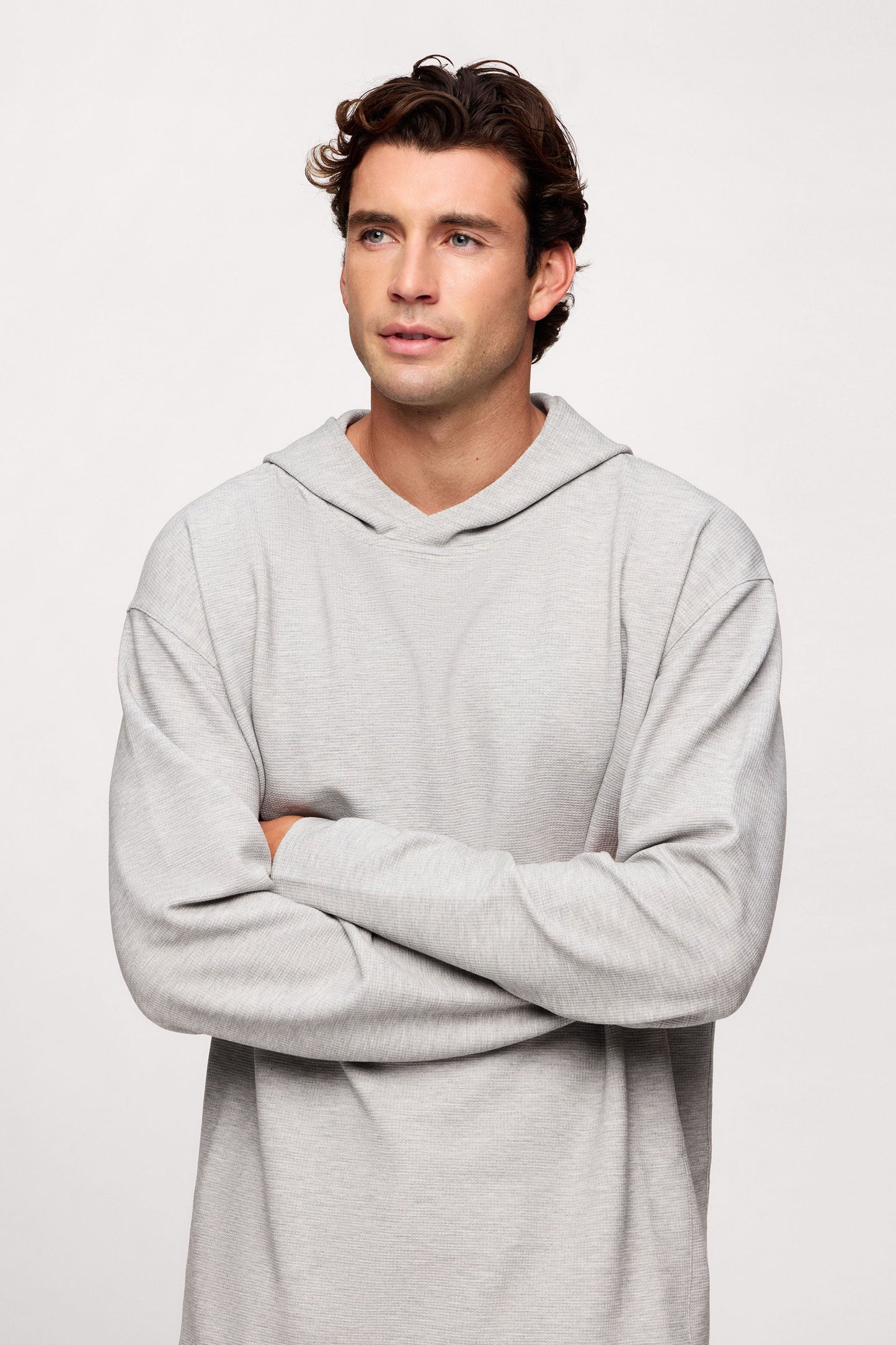 Performance Waffle Hoodie | Heather Grey