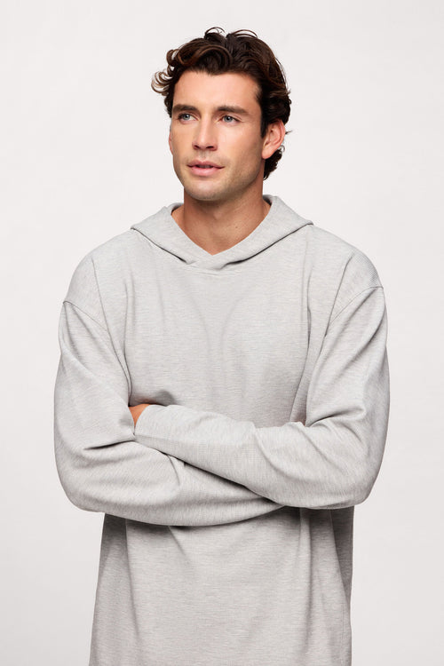 Performance Waffle Hoodie | Heather Grey