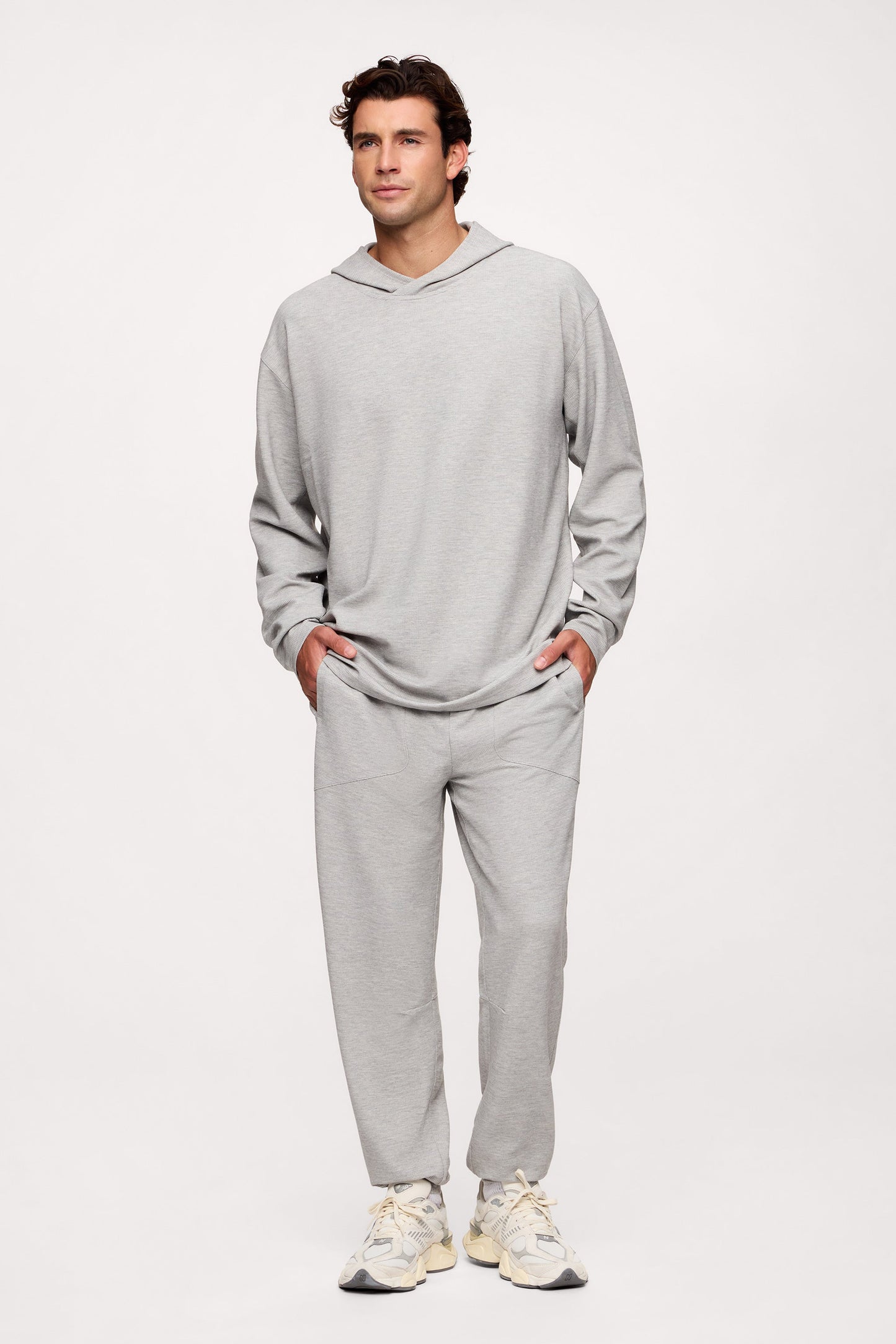 Performance Waffle Hoodie | Heather Grey