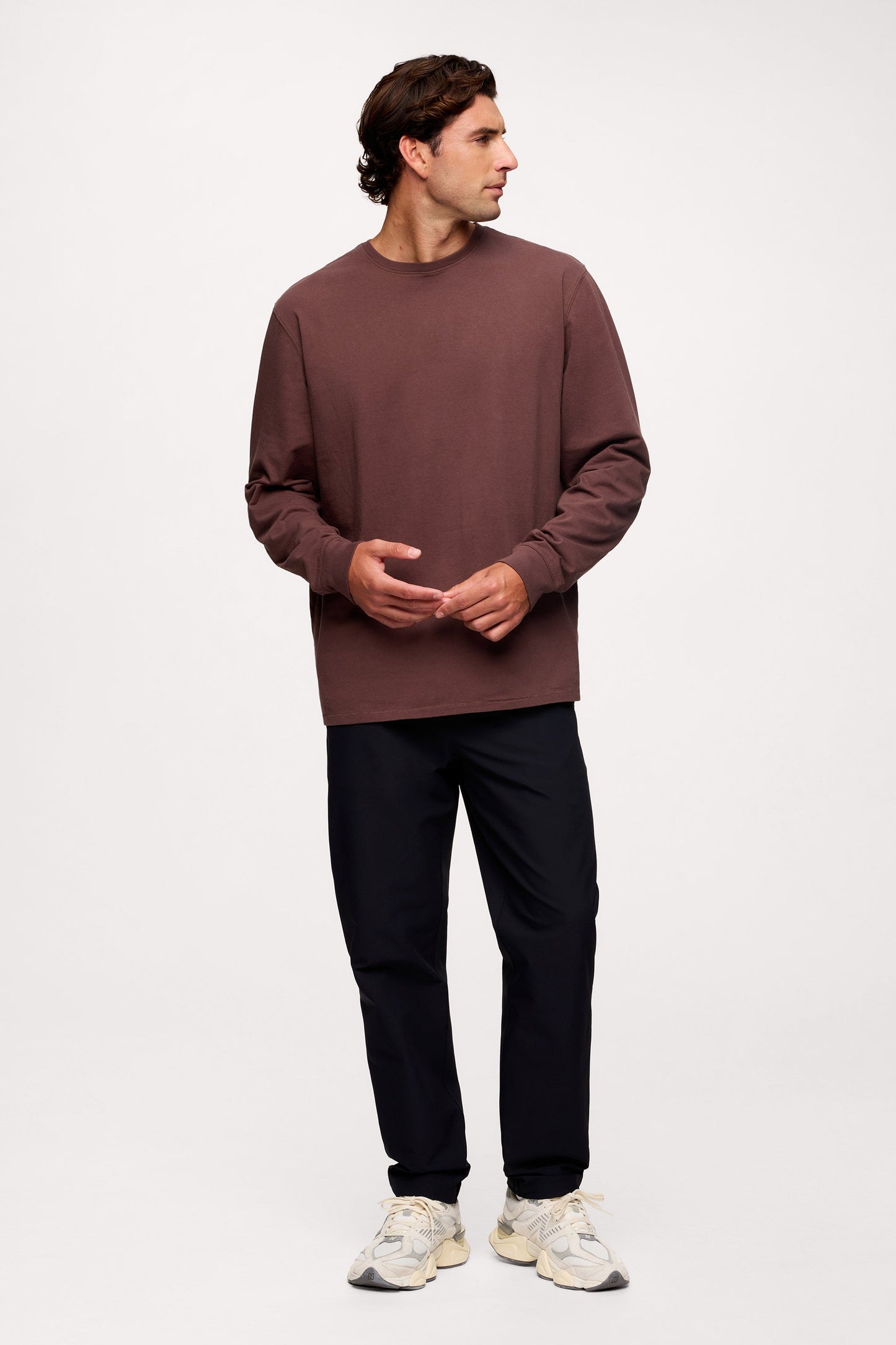 Vintage Cotton Men's Long Sleeve Everyday T-Shirt | Coffee
