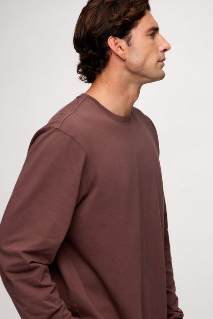 Vintage Cotton Men's Long Sleeve Everyday T-Shirt | Coffee