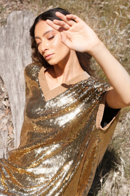 Bronze Sequin Maxi Top - SALE
