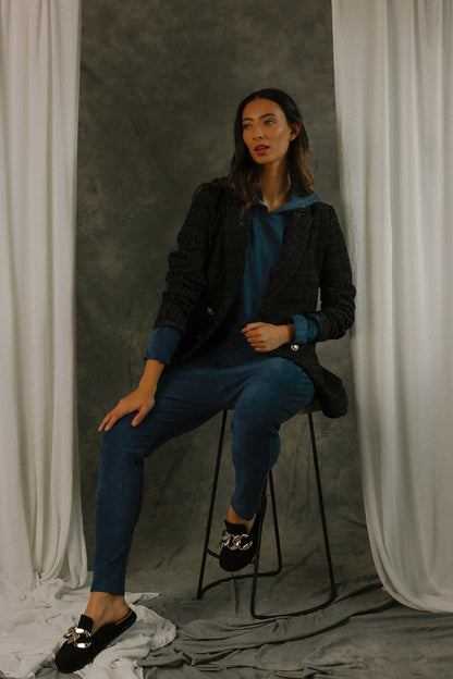 Blue Denim Slouch Hoodie - SALE