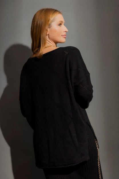 Black Criss-Cross V-Neck Jumper Black S