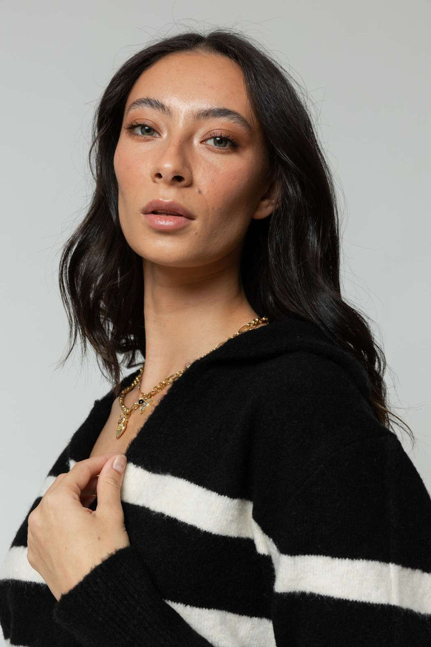 Black Ivory Chunky Stripe Knit