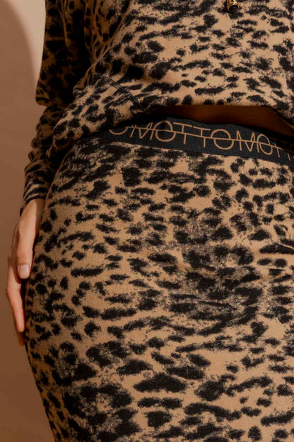 Beige Leopard Tube Skirt