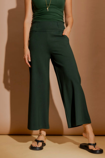 Bottle Green Ponte Jet Culotte Bottle Green