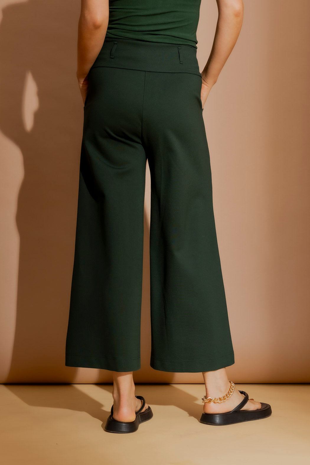 Bottle Green Ponte Jet Culotte Bottle Green