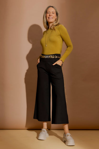 Black Ponte Jet Culotte