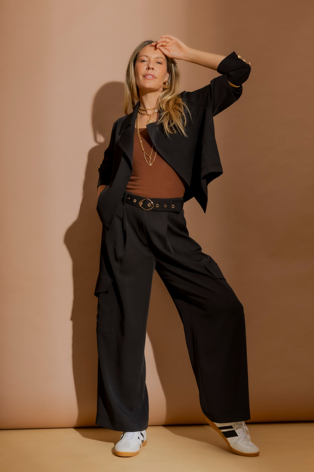 Black Euro Barrel Cargo Pant