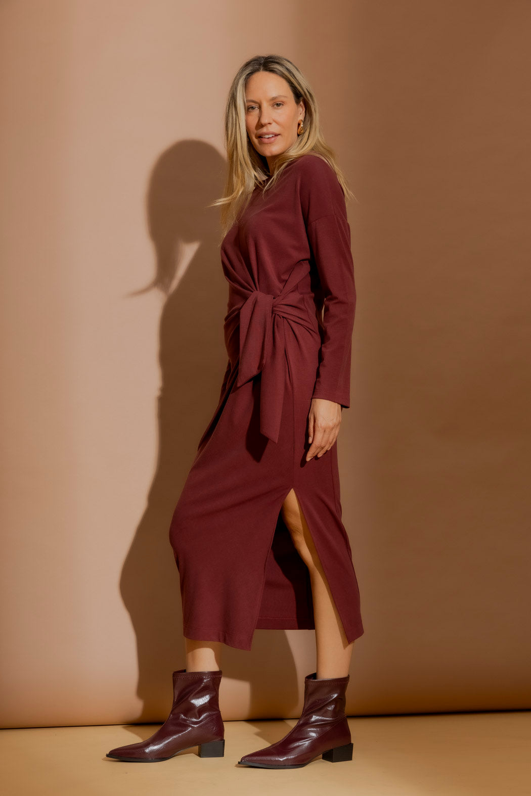 Burgundy Tencel Harlow Dress