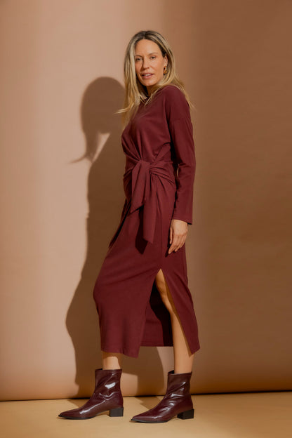 Burgundy Tencel Harlow Dress