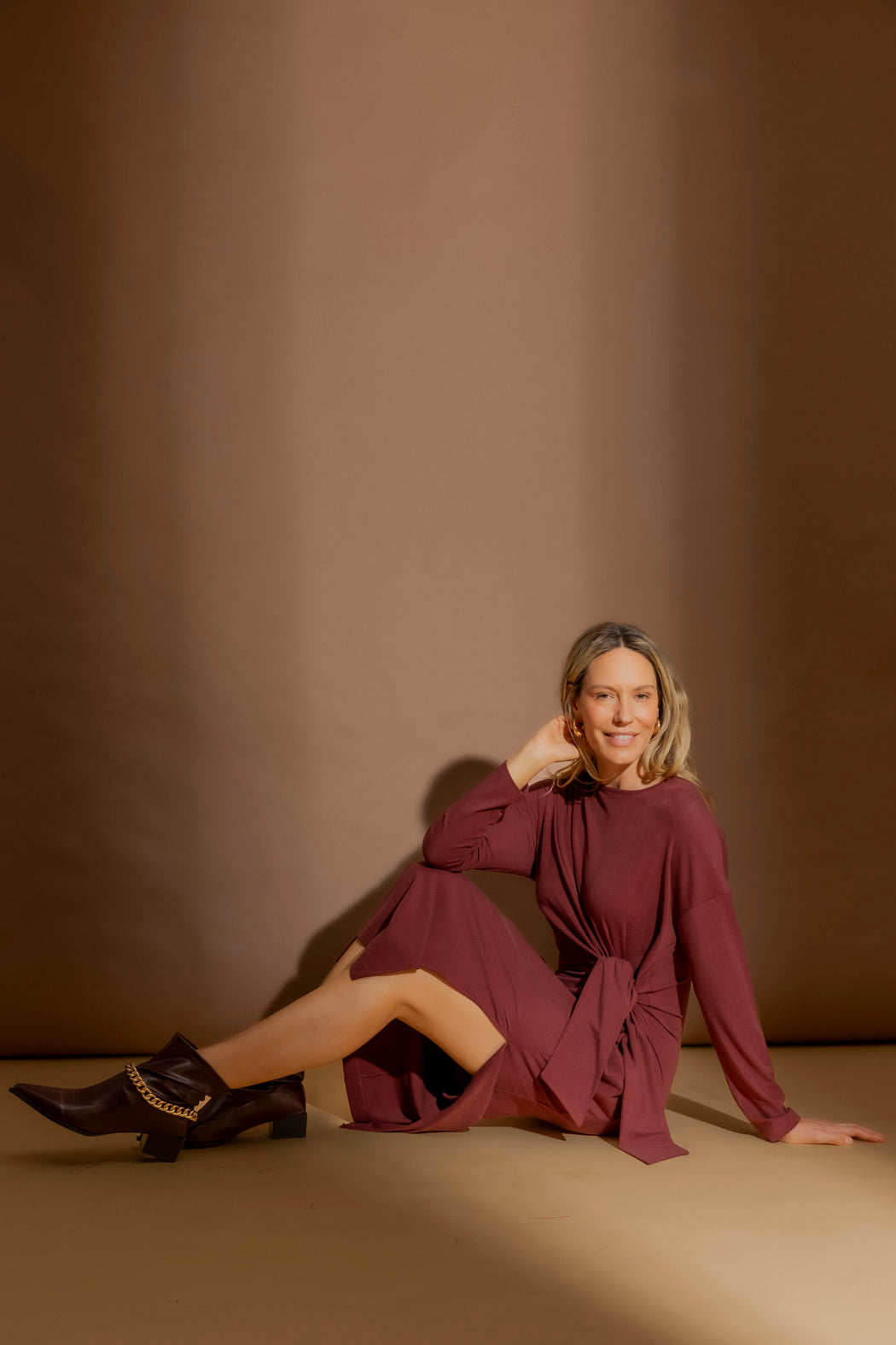 Burgundy Tencel Harlow Dress