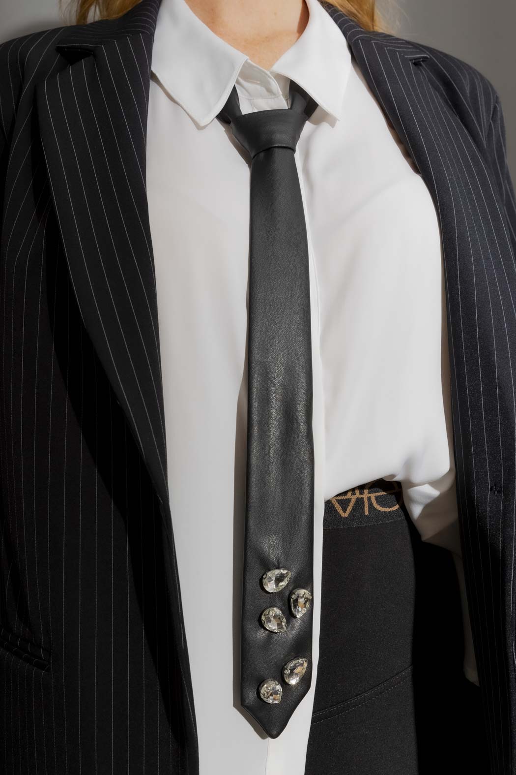 Black Rhinestone Tie