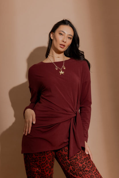 Burgundy Tencel Harlow Top