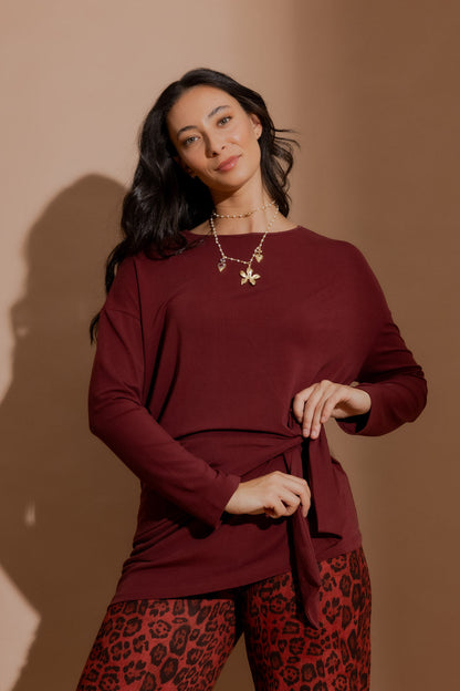 Burgundy Tencel Harlow Top
