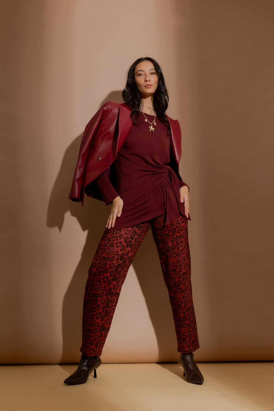 Burgundy Tencel Harlow Top