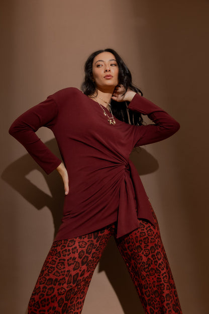 Burgundy Tencel Harlow Top