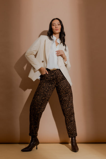 Brown Animal Suede Barrel Pant Brown Animal