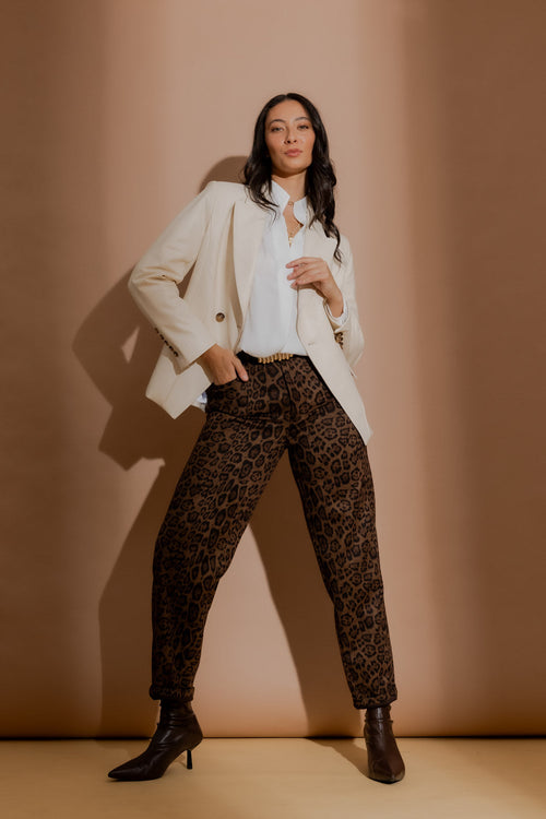 Brown Animal Suede Barrel Pant Brown Animal