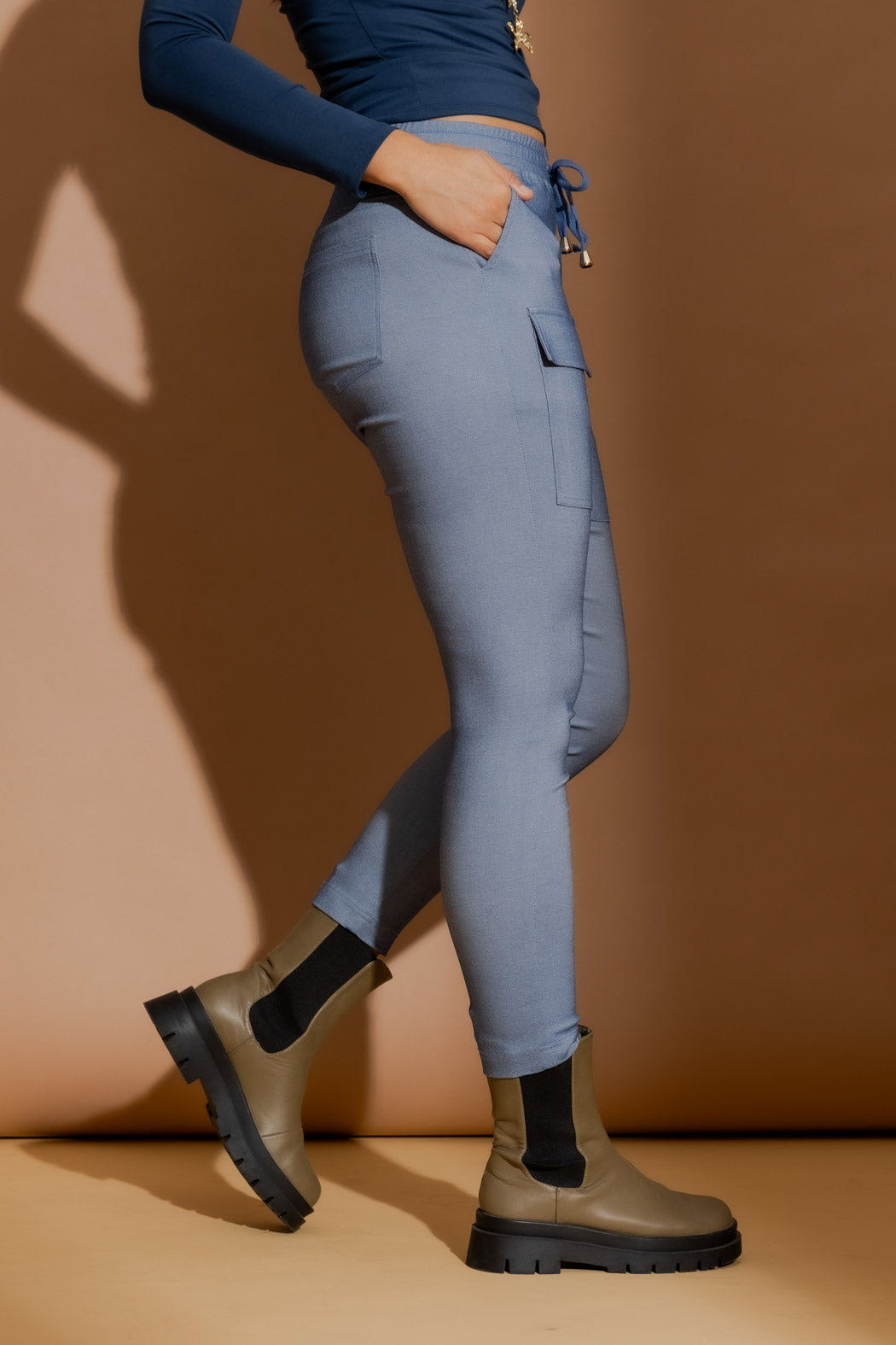 Chambray Cargo Pant