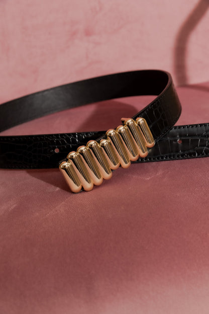 Black Croc Bubble Belt Black Croc S/M