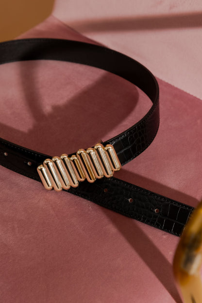 Black Croc Bubble Belt Black Croc S/M