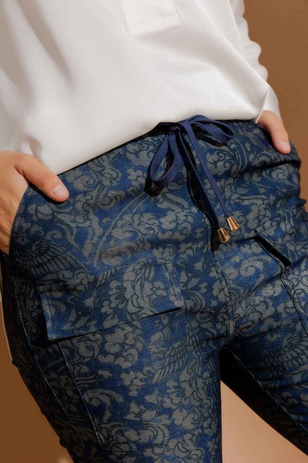 Blue Paisley Cargo Jogger Pant Blue Paisley