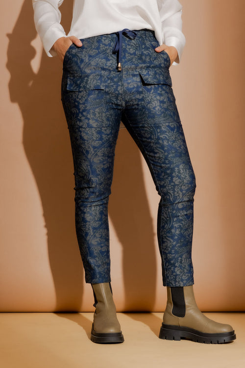 Blue Paisley Cargo Jogger Pant Blue Paisley