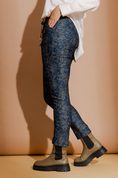 Blue Paisley Cargo Jogger Pant Blue Paisley