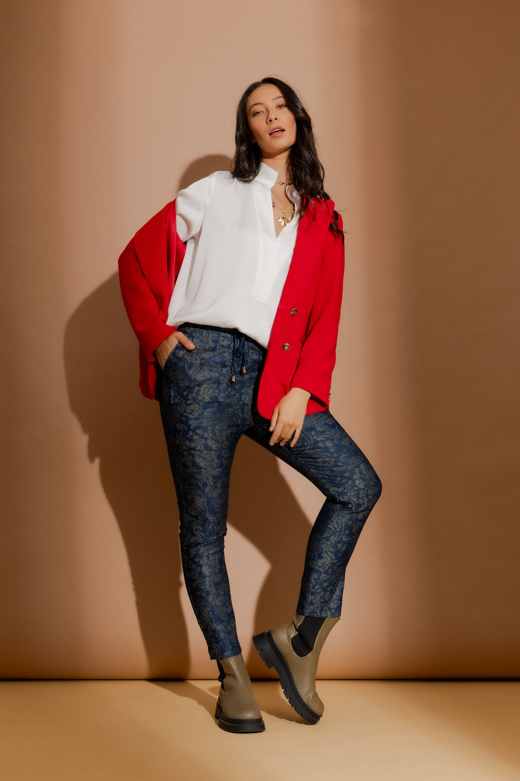 Blue Paisley Cargo Jogger Pant Blue Paisley