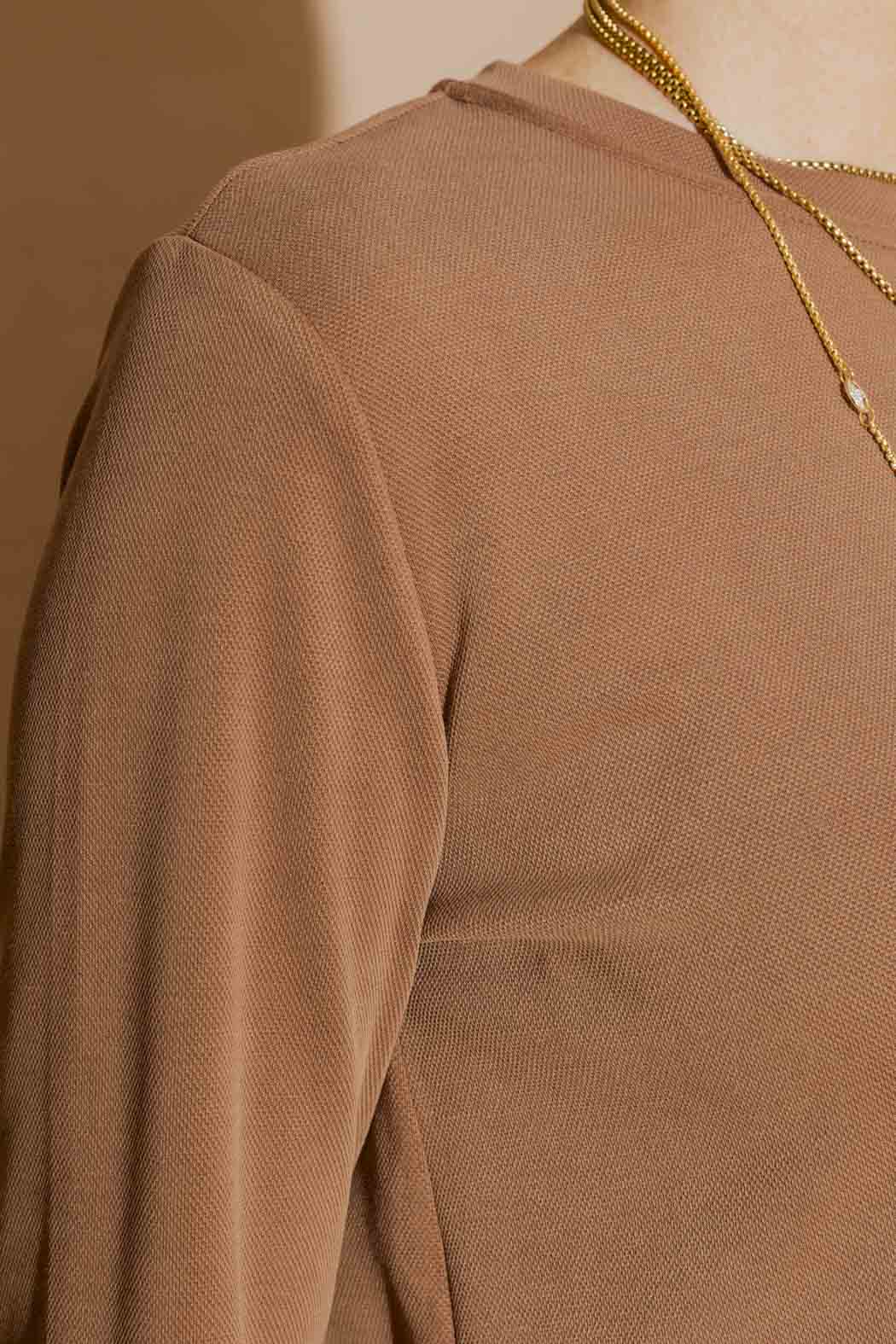 Caramel Lux Knit Crew Neck Top