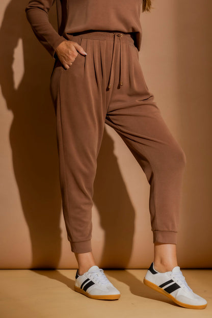 Caramel Lux Knit Slouch Pant