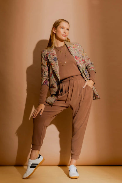 Caramel Lux Knit Crew Neck Top