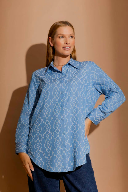 Chambray Embroidery Classic Shirt