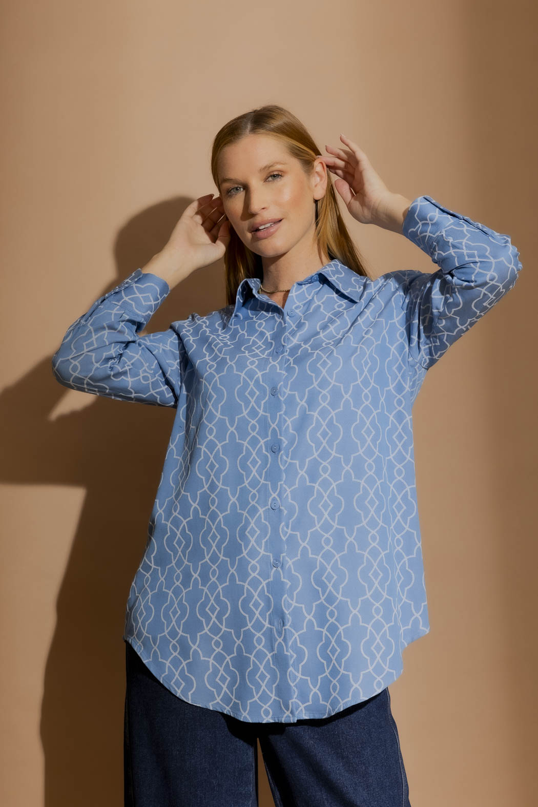 Chambray Embroidery Classic Shirt