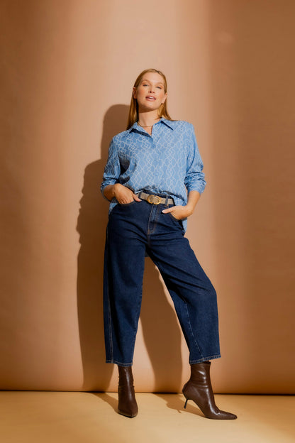 Chambray Embroidery Classic Shirt