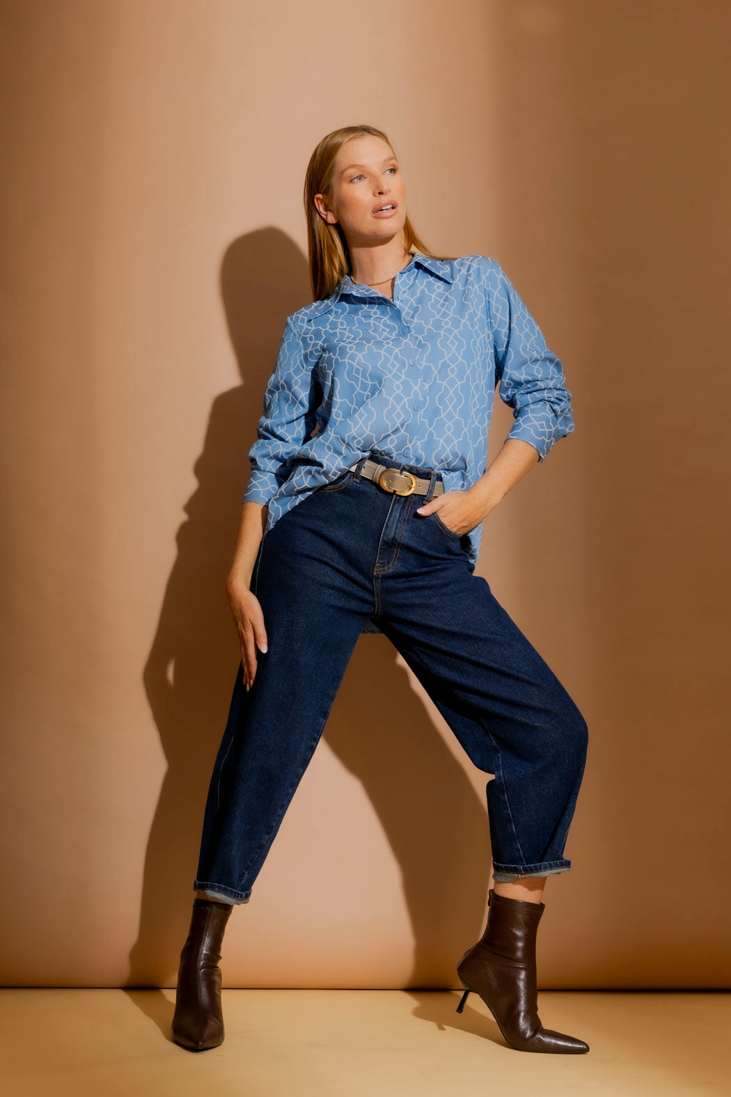 Chambray Embroidery Classic Shirt