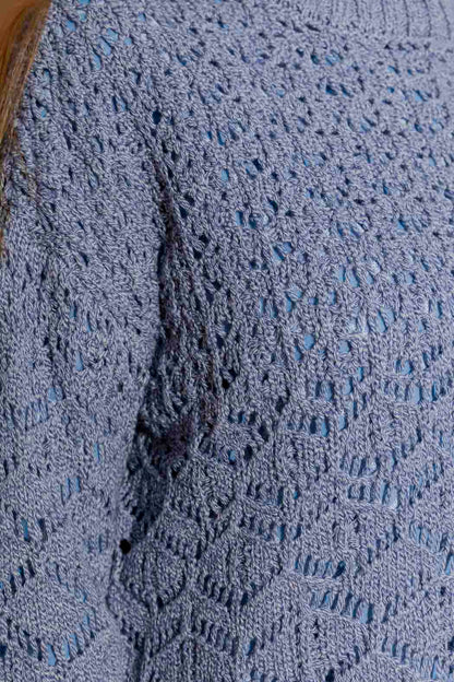 Blue Cotton Diamond Knit Blue S