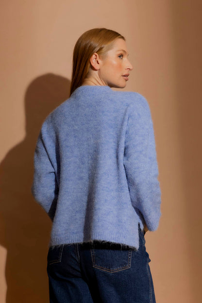 Blue Recycled Yarn Fluffy Jumper Blue S