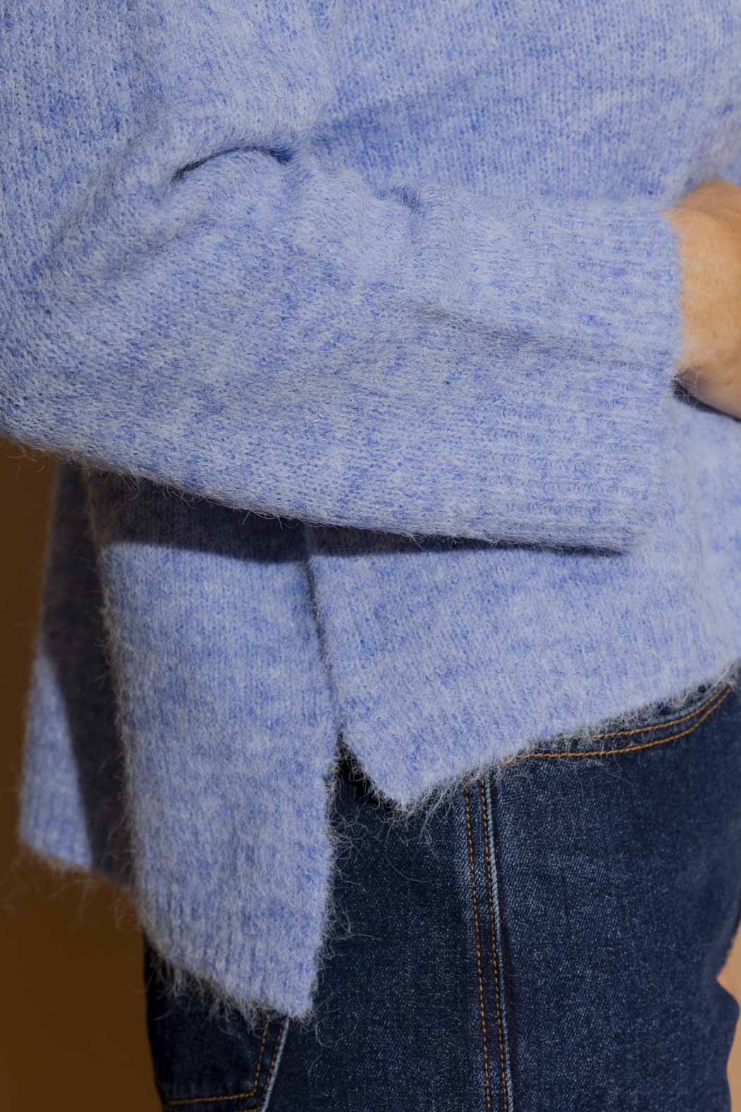 Blue Recycled Yarn Fluffy Jumper Blue S