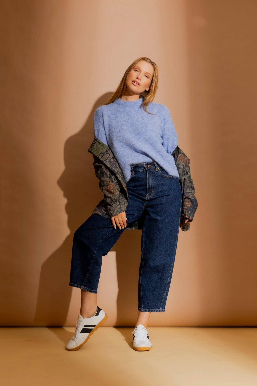 Blue Recycled Yarn Fluffy Jumper Blue S