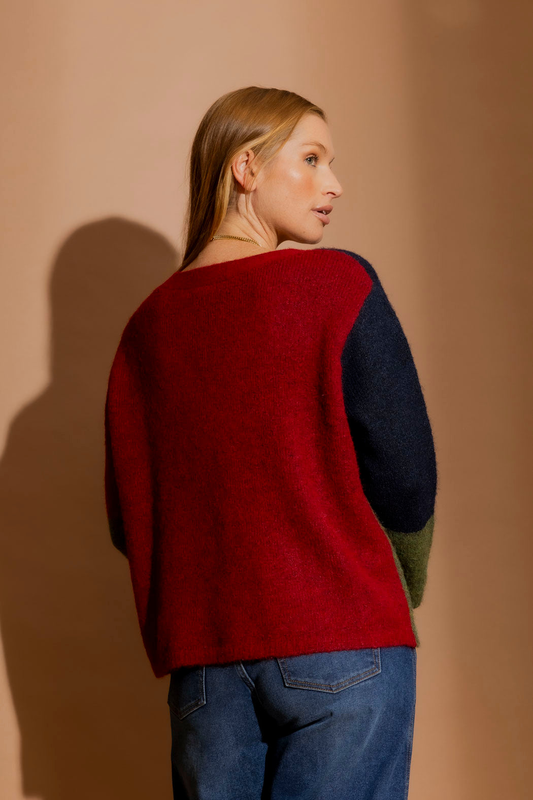 Burgundy Recycled Yarn Fluffy Cardigan Burgundy S