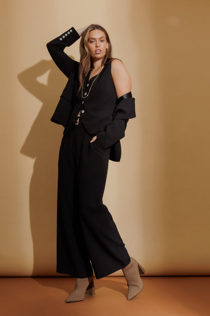 Black Arch Wide Leg Pant