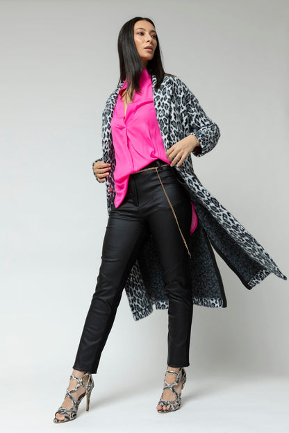Black Waxed Spliced Pant