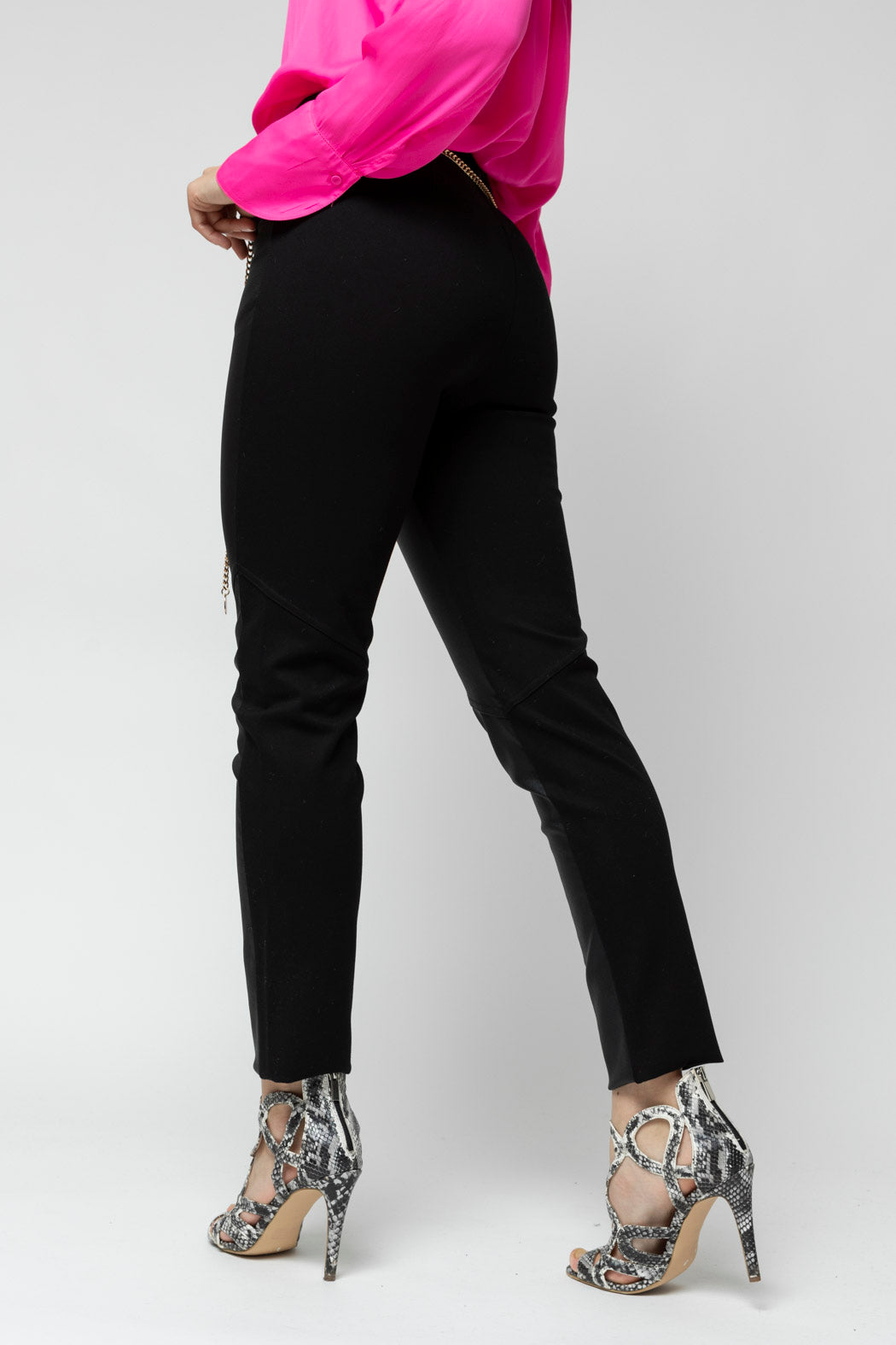 Black Waxed Spliced Pant